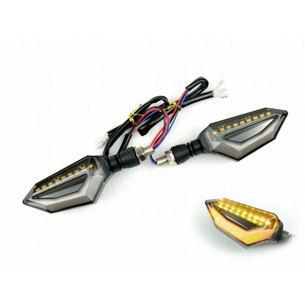 デュアルカラー LEDウインカー TYPE1 オレンジ ダブル球 ポジション付 2個セット