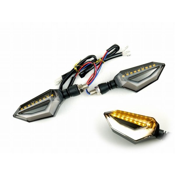 デュアルカラー LEDウインカー TYPE1 ホワイト ダブル球 ポジション付 2個セット