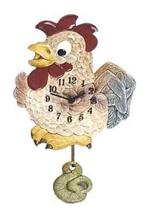 Terrastudio セラミック 時計 テラスタジオ 陶器 振り子時計 掛け時計 ドイツ製 Wall Clock 00-2219 鶏