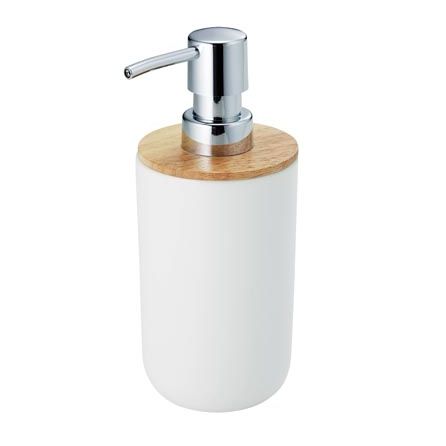 ソープディスペンサー　ソープポンプ　ナチュラル　陶器　天然木　06123