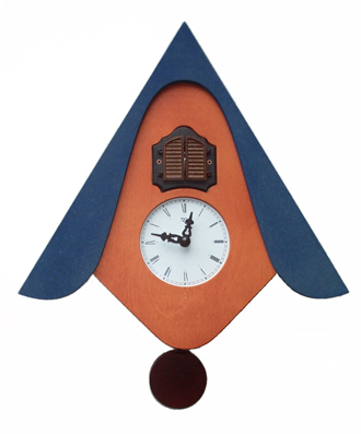 カッコーが鳴いて時刻を知らせます！鳩時計　カッコークロック　イタリア・ピロンディーニCucuW105BL