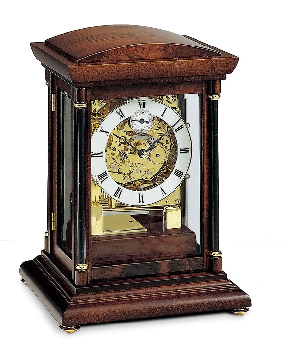 スケルトンムーブメントの機械式が魅力！AMS報時置き時計 2187-1  アームス置時計