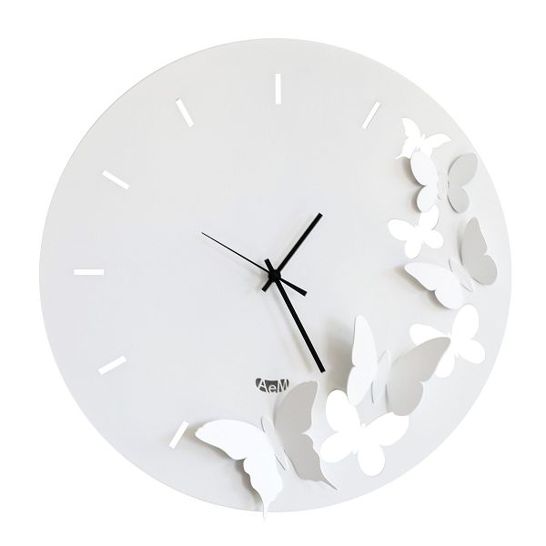 Arti e Mestieri  掛け時計　蝶々　アルティ・エ・メスティエリ　Wall clock Butterfly Spring  2875-C26 white　イタリア　壁掛け時計  送料無料