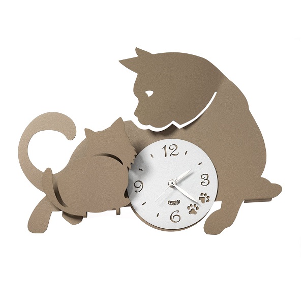 Arti e Mestieri 掛け時計 アルティ・エ・メスティエリ Wall clock Mamma Gatta　3494-C206  beige/white  イタリア 　壁掛け時計　猫　cat【送料無料】