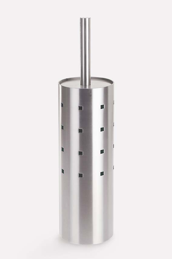 シンプルでスマートなデザイン！ZACK社製ステンレストイレブラシセットCARO　40183 ZACK