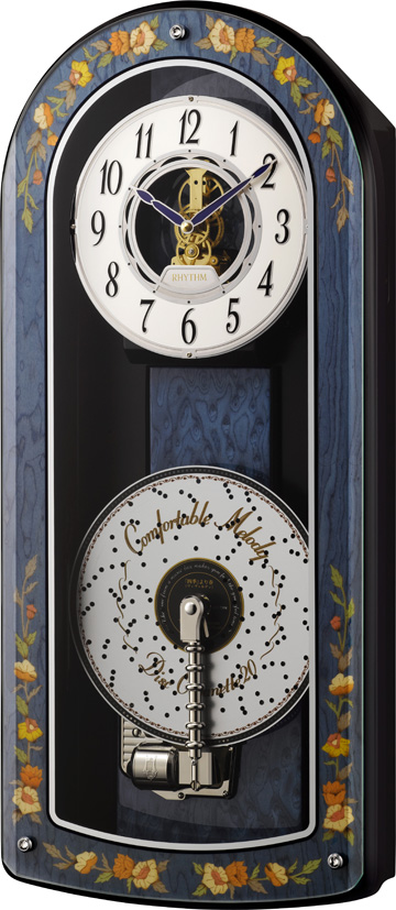 インタルシアクロック象嵌細工が魅力です！　プライムオルガニートA　4MH867RH04　リズム時計　無料名入れ