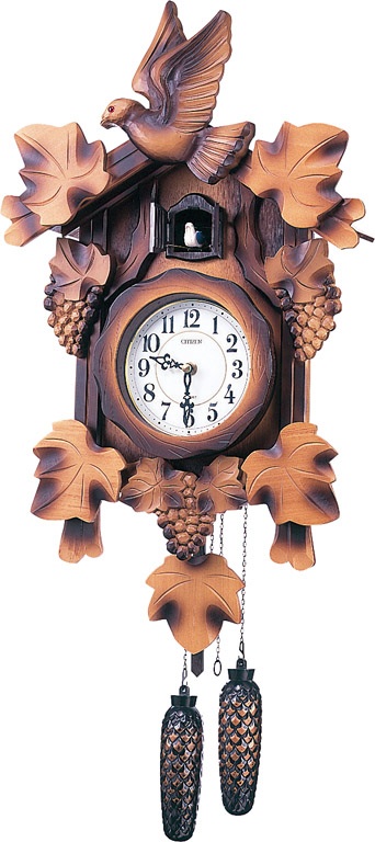 カッコーが鳴いて時刻を知らせます！　カッコークロック鳩時計　クウォーツカッコー850N　4MJ850-N06　シチズン時計　