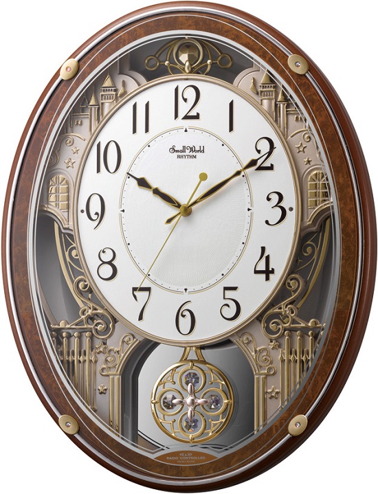 美しいメロディーで時を知らせる！アミュージングクロック電波時計　スモールワールドプラウドDX　4MN524RH23