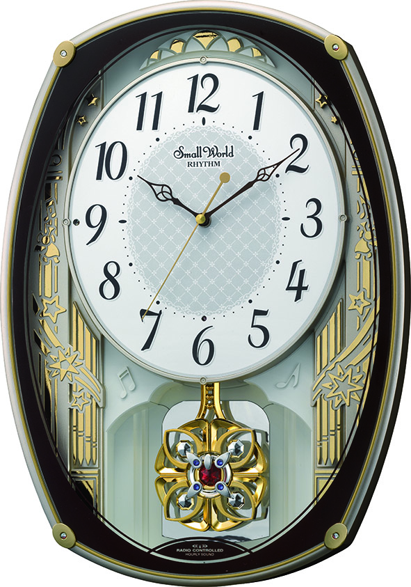 アミュージング振り子時計　からくり時計　スモールワールドレジーナ　4MN540RH06　リズム時計