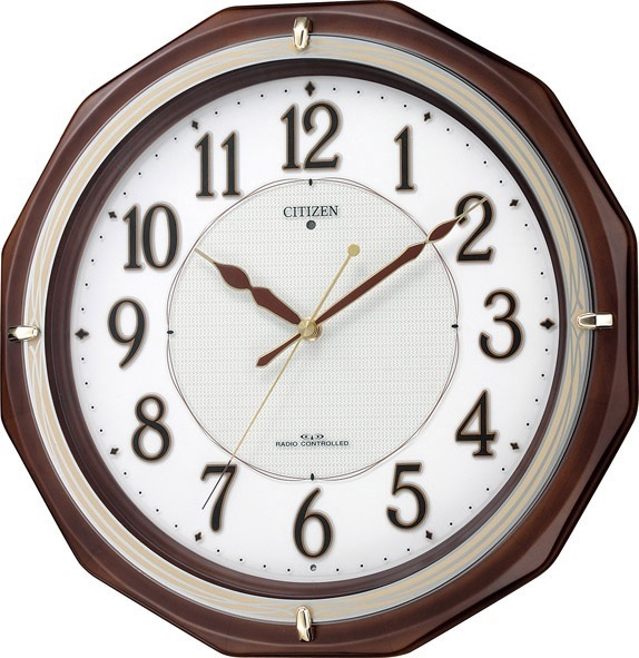 お部屋の明るさを感知して自動点灯します！　シチズン電波掛け時計　リバライトM801 4MY801-006