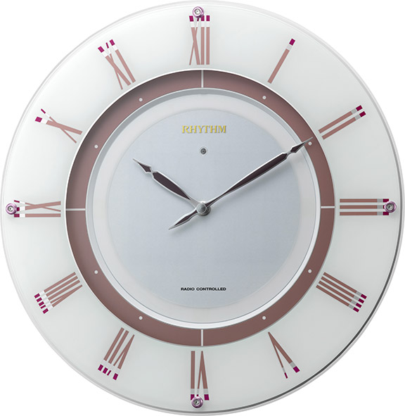 サイレントソーラー電波時計　ハイグレード　RHG-M003　掛け時計　リズム時計　壁掛け時計 4MY842HG03　無料名入れ