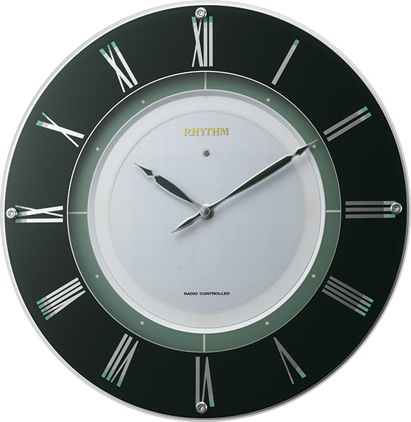 サイレントソーラー電波時計　ハイグレード　RHG-M003　掛け時計　リズム時計　壁掛け時計 4MY842HG05　無料名入れ