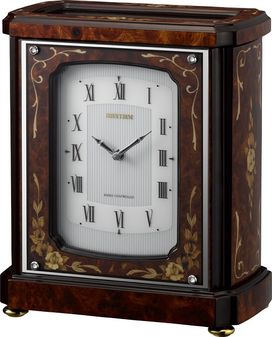 象嵌細工が美しい！置き時計　オルゴール　ハイグレード　RHG-R03　リズム時計　4RN431HG06　無料名入れ