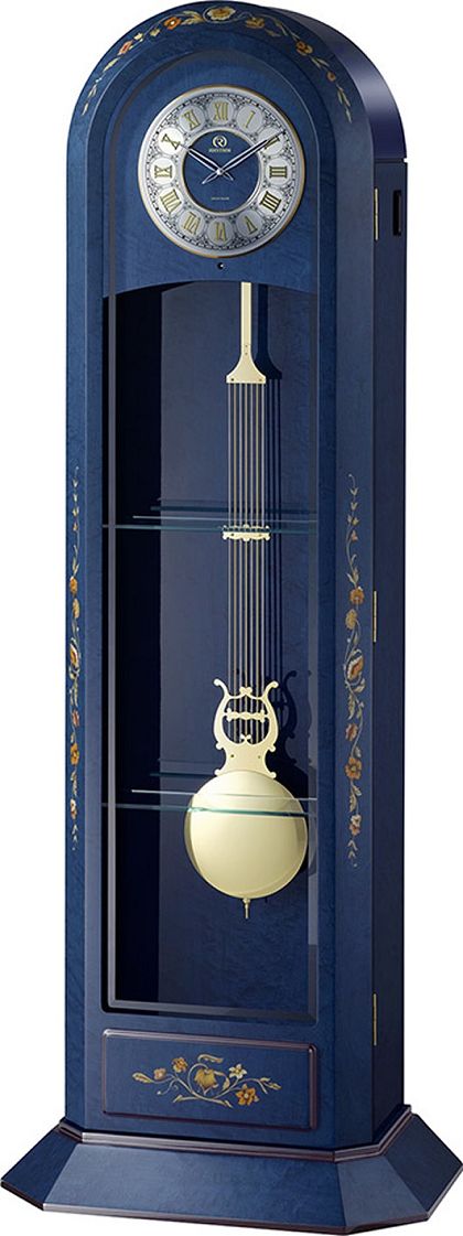 イタリア象嵌細工が美しい！振り子置き時計　報時チャイム　ハイグレード　RHG-R09　リズム時計　4RN434HG04　無料名入れ