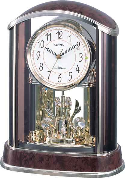 優雅で豪華なクリスタル回転飾りが魅力！置き時計 パルアモールR658　4RY658-023　シチズン時計