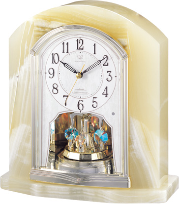 重厚感漂うオニックスが魅力！置き時計　ハイグレード　RHG-S48　リズム時計　4RY685HG05　無料名入れ