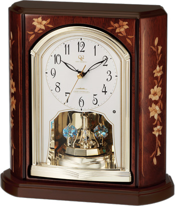 象嵌細工が美しい！置き時計　ハイグレード　RHG-S69　リズム時計　4RY701HG06　無料名入れ