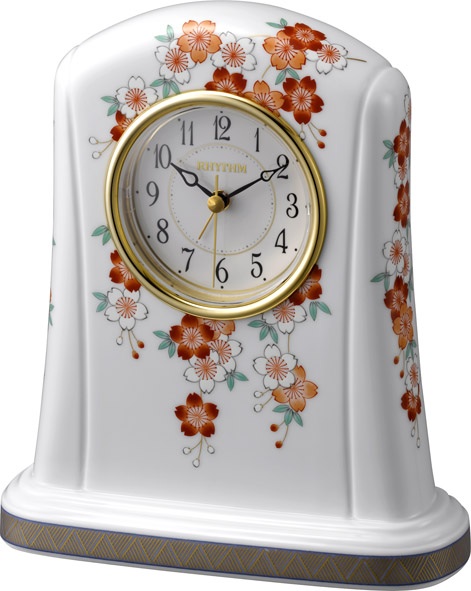 香蘭社・リズム時計共同開発品　置き時計　ハイクオリティコレクション　桜絵415　リズム時計　4SE415HG01　無料名入れ