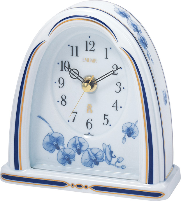 愛しいほどに美しい有田焼きの置時計！エミュエールR20　4ZG430EJ04　磁器置時計　リズム時計　無料名入れ