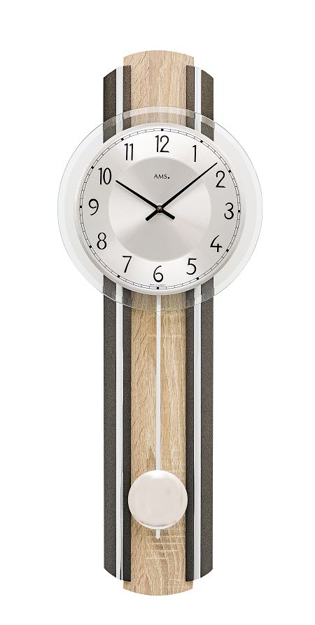 ＡＭＳアームス振り子時計　7474　ドイツ製  AMS掛け時計　アームス掛け時計　天然木　お洒落