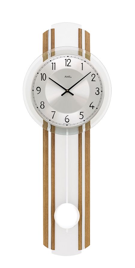 ＡＭＳアームス振り子時計　7475　ドイツ製  AMS掛け時計　アームス掛け時計　天然木　お洒落