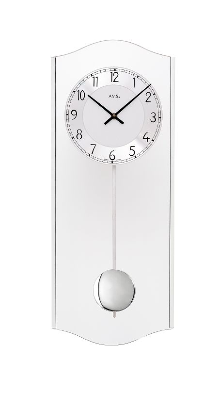 斬新デザインがお洒落！　ＡＭＳ振り子時計　アームス掛け時計　7478　ガラス　お洒落