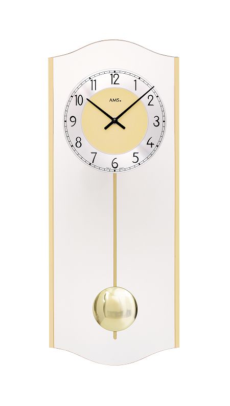 斬新デザインがお洒落！　ＡＭＳ振り子時計　アームス掛け時計　7479　ガラス　お洒落