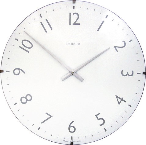 シンプルでスタイリッシュ！　　INHOUSE社(インハウス）ドームクロック掛け時計  NW30WA 　ホワイトΦ４０ｃｍ