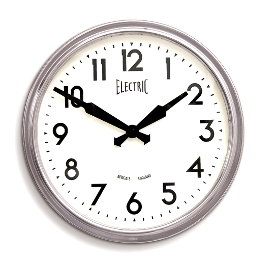 NEW GATE(ニューゲート)　50's Electric クローム　GWL44PA 掛け時計　レトロ調壁掛け時計