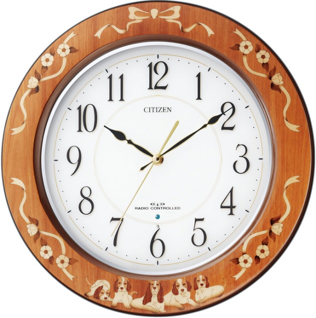 象嵌細工で高級感があふれています！電波掛け時計　プリュマージュM458　8MY458-006 　シチズン時計