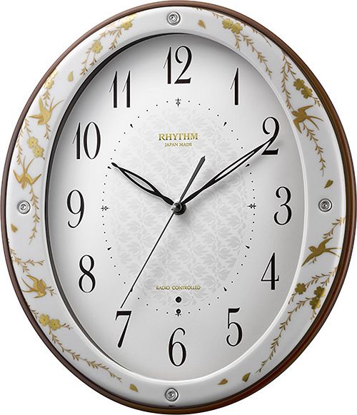 香蘭社・リズム時計共同開発品　掛け時計　ハイクオリティコレクション　花つばめ485　リズム時計　8MY485HG18　無料名入れ