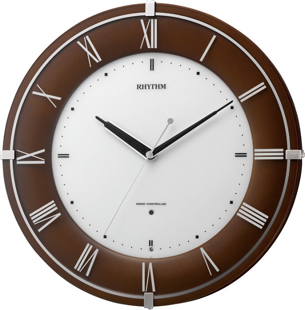 お部屋の明るさを感知して自動点灯します！　リズム電波掛け時計　リバライトR497 8MY497SR06