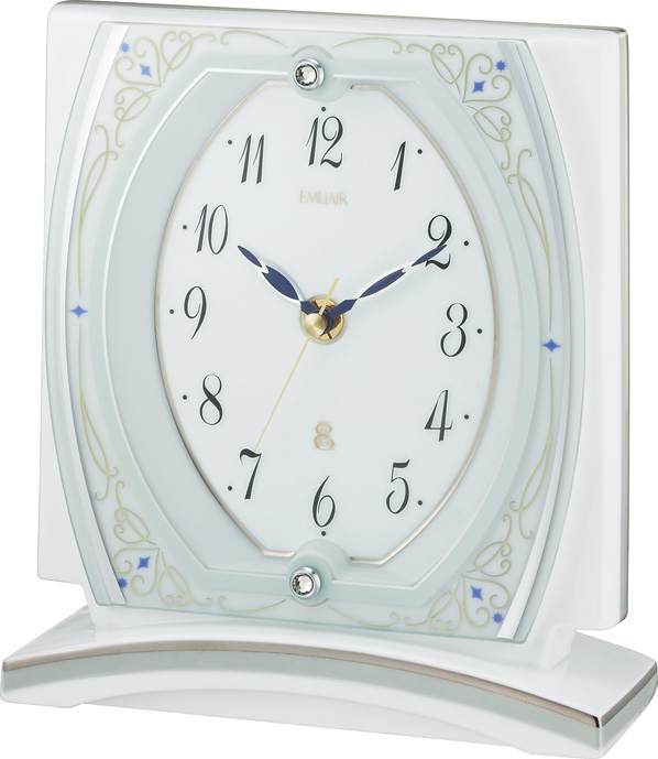 どこまでも優美に佇む有田焼きの置時計！エミュエールR22 　8RG620EJ03　磁器置時計　リズム時計　無料名入れ
