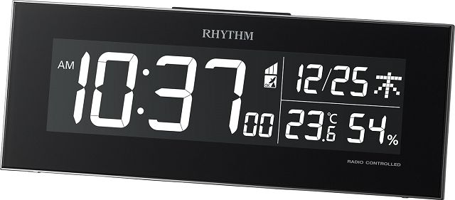 カラ―パフォーマンス電波置き掛け兼用時計 イロリア IRORIA 　8RZ173SR02　ブラック　リズム時計　