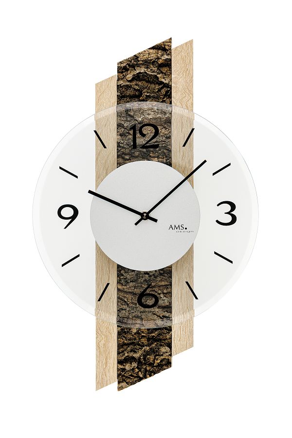 AMS掛け時計　ＡＭＳ壁掛け時計　アームス壁掛け時計　AMS9402　天然木　樹皮　木の皮【送料無料】