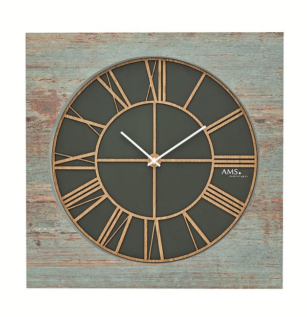 お洒落なデザインです！　ＡＭＳ掛け時計　アームス壁掛け時計　AMS9640 ウッド文字盤