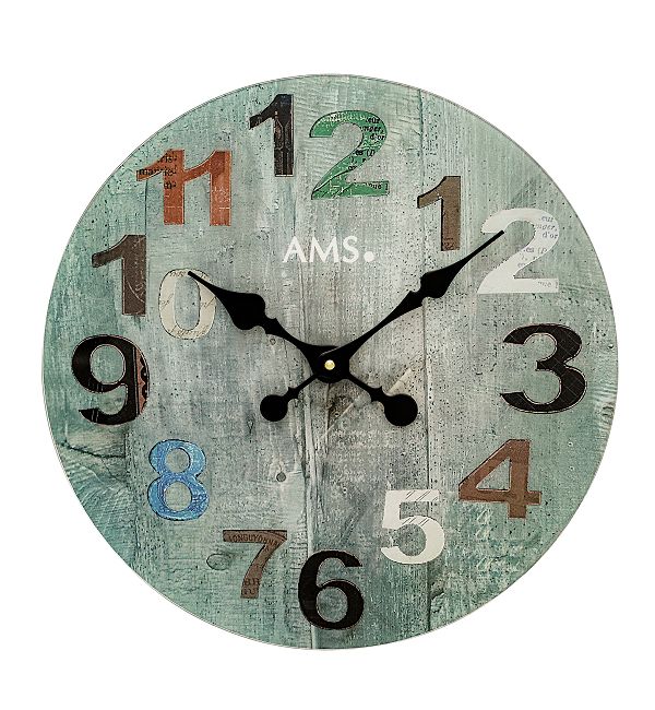 お洒落なデザインです！　ＡＭＳ掛け時計　アームス壁掛け時計　AMS9651　カラフル　ガラス製【送料無料】