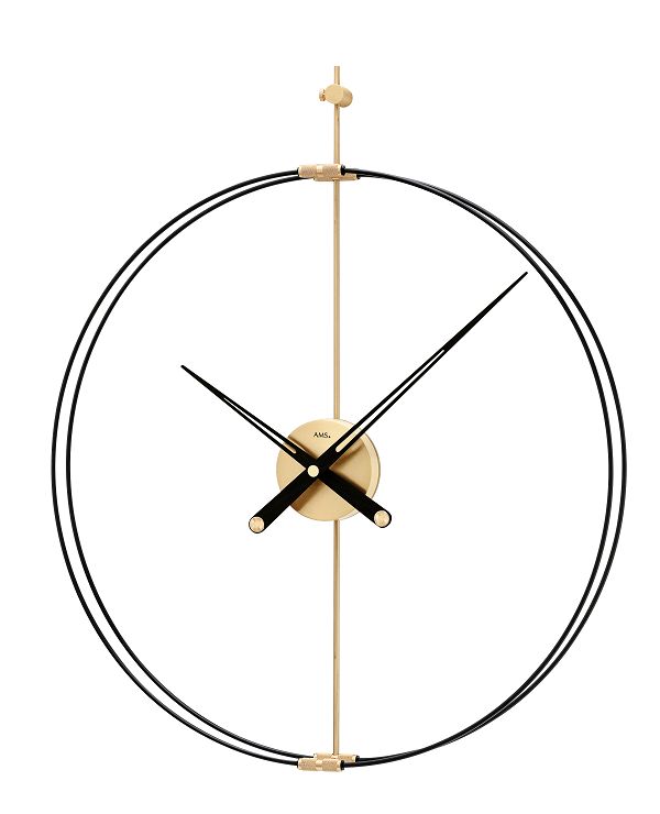 お洒落なＡＭＳアームス掛け時計　ドイツ　9655　AMS時計  メタル　カーボン