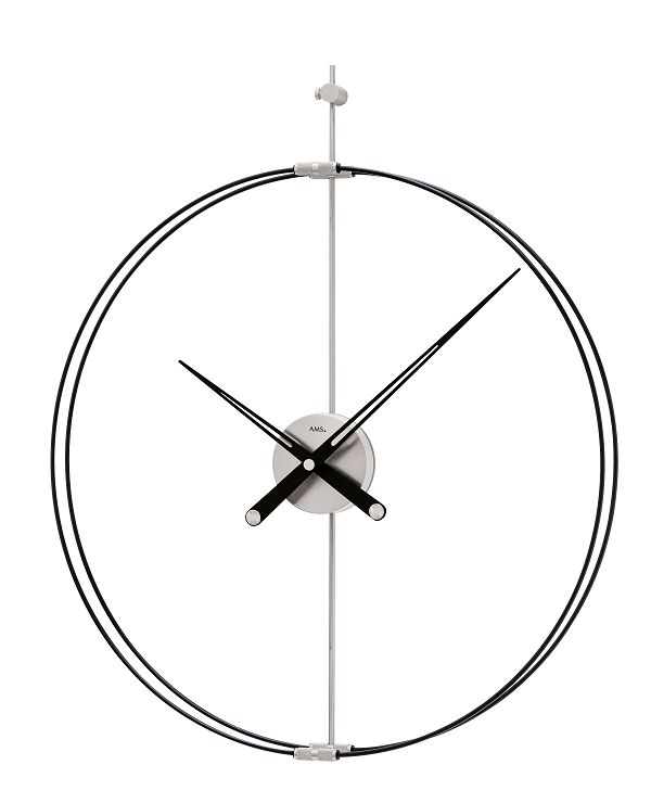 お洒落なＡＭＳアームス掛け時計　ドイツ　9656　AMS時計  メタル　カーボン