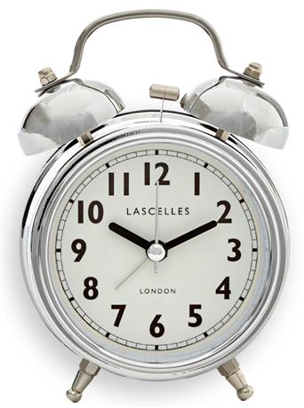 アラームクロック   ダブルベル　CHROME 　レトロ Roger Lascelles  目覚まし時計　ALB-LASC-CHROME　ロジャーラッセル