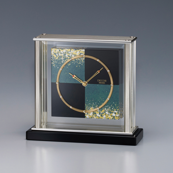 金沢箔の伝統技法と時計職人の技が生む和モダンの美！セイコー置時計　SEIKO　DECOR　AZ750K
