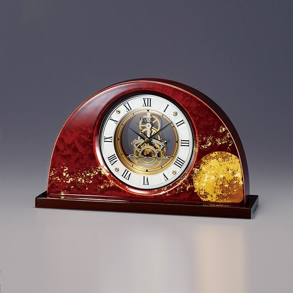 東の空に昇る満月に穏やかな風が流れる心地よい情景　セイコー 置時計 デコール　風月塗り　SEIKO　DECOR　AZ759R