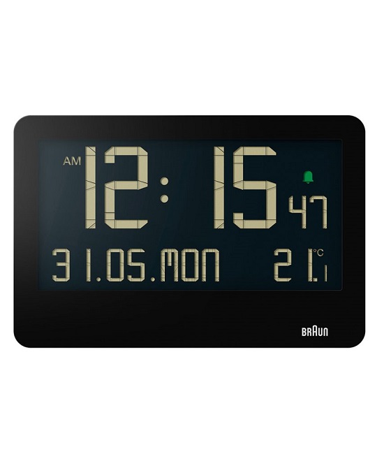 【日本正規代理店品】置き掛け兼用　アラーム　BRAUN DIGITAL ALARM CLOCK BLACK  BC14B　ブラック　 置き時計