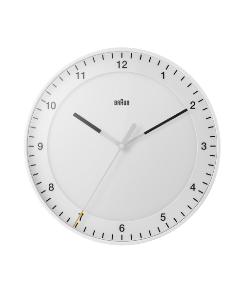 【日本正規代理店品】　ブラウン　BRAUN　掛け時計　　BC17W　ホワイト　壁掛時計　シンプル　モダン