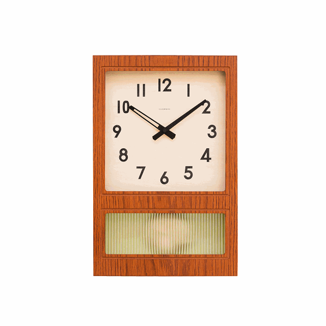 機械式掛け時計を感じさせるレトロなデザインです！GLASS振り子時計 CHAMBRE　CH037CB  CHERRY  BROWN