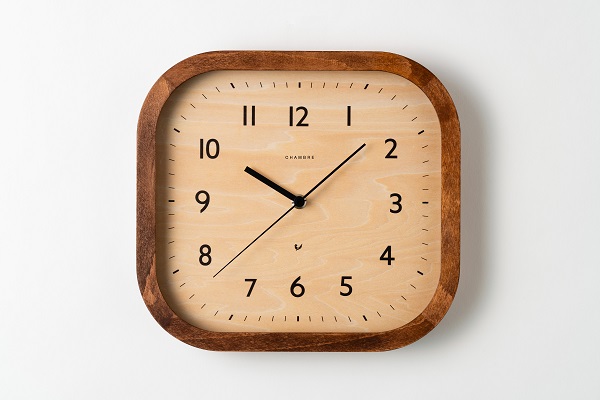 シンプ＆モダンなデザイン　ブナ材の掛け時計 CHAMBRE 　CH068VG  Calme CLOCK アラビア数字