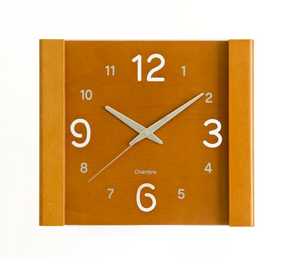 スタイリッシュなスクエアスタイル！　CHAMBRE掛け時計　Clipping　カフェブラウンペイント　CH015CB