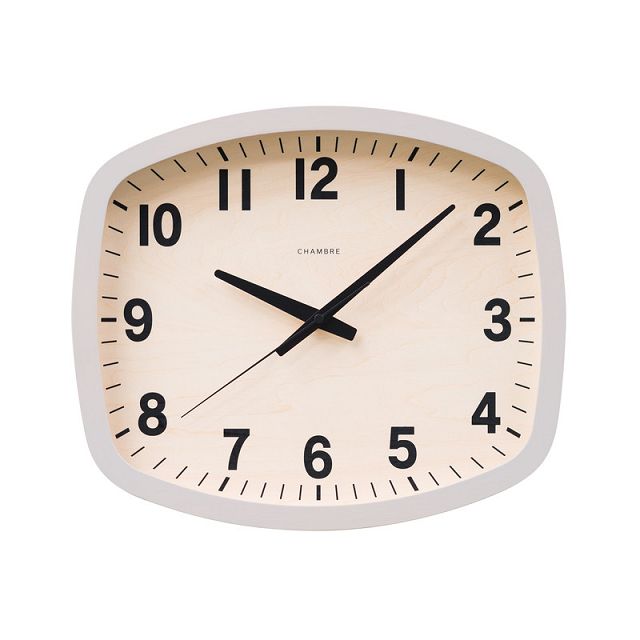 R-SQUARE CLOCK シャンブル掛け時計　 電波時計　CHAMBRE掛け時計　 CH-028GYR 　グレイ