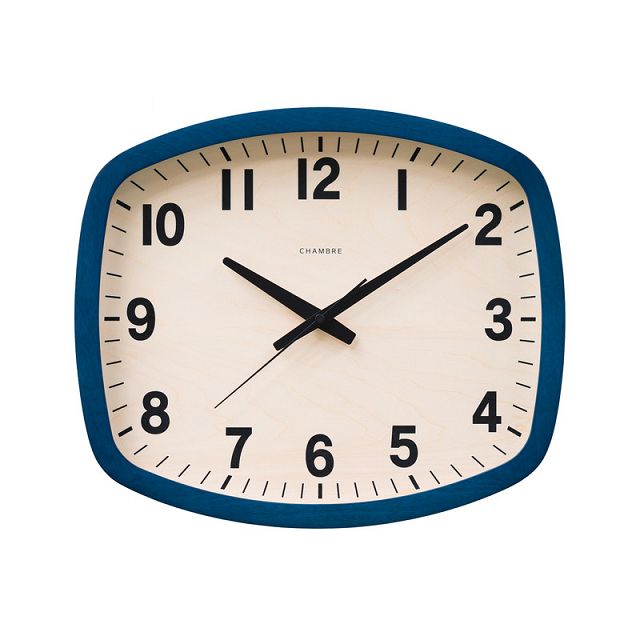シャンブル電波掛け時計　R-SQUARE CLOCK 壁掛け時計 　CHAMBRE　 CH-028NVR 　ネイビー