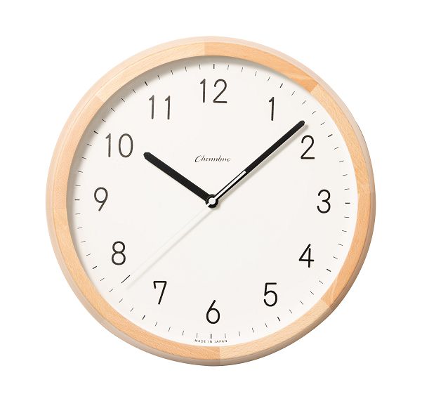 BRUNCH CLOCK シャンブル掛け時計 電波時計 ビーチウッド　掛け時計　CHAMBRE  掛け時計　CH-056BC